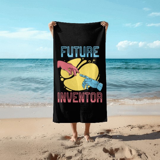 Future Inventor AI Artificial Intelligence Robot Beach Towels