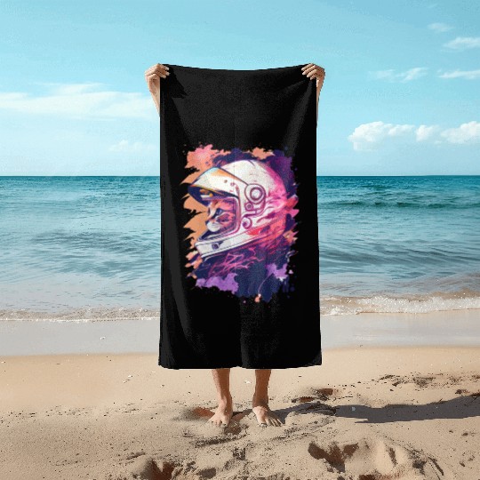 Aesthetic Vaporwave Space Cat 80s 90s Astronaut Beach Towels