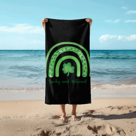 Lucky and Blessed Beach Towels