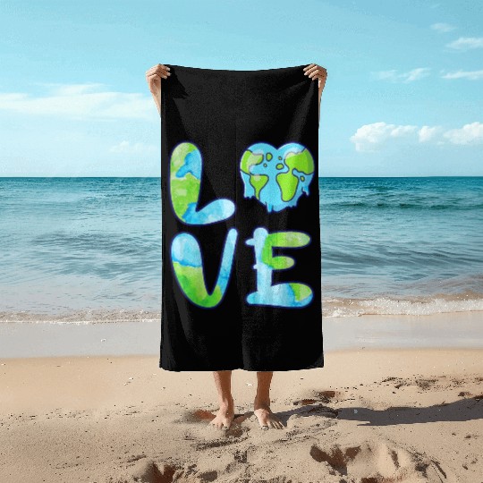 LOVE Earth Day 2023 Cute Earth Lover Kids Beach Towels