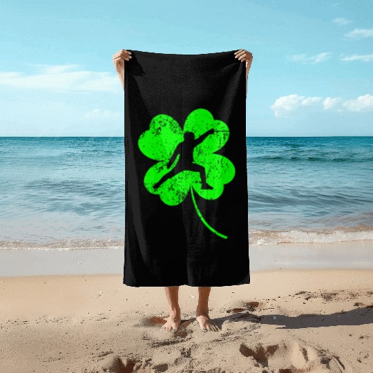 Fencing St. Patrick's day shamrock Beach Towels