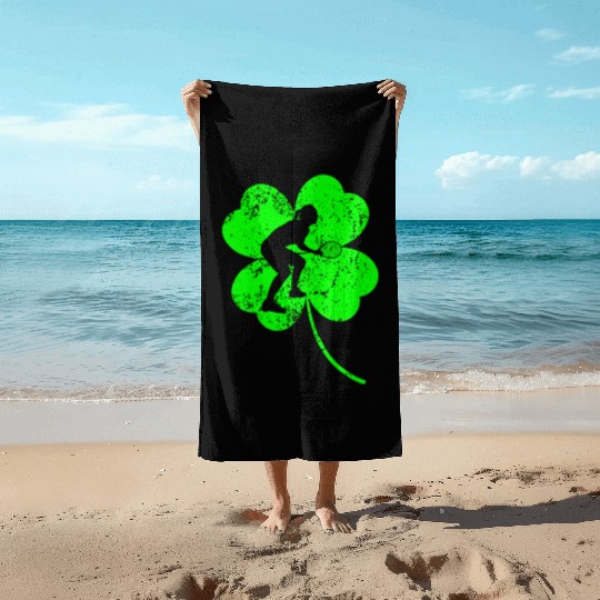 Badminton St. Patrick's day shamrock Beach Towels