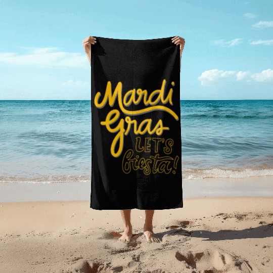 Mardi Gras Carnival Fiesta Party Louisiana New Orl Beach Towels