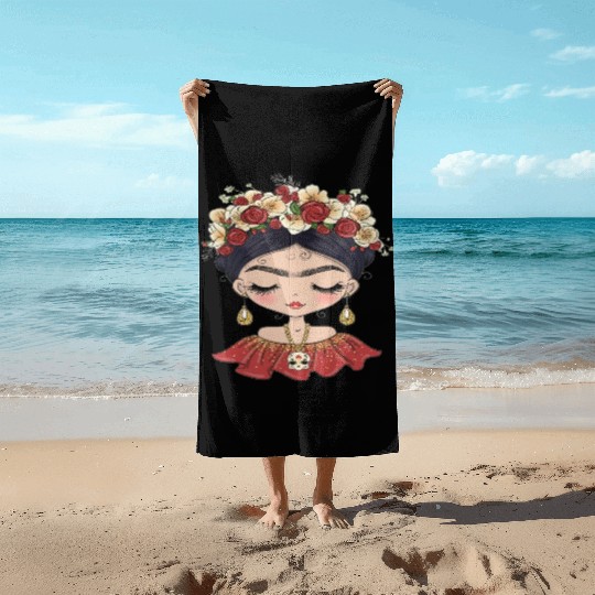 Frida Kahlo Beach Towels