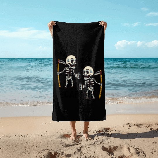 Death Before Decaf Cool Beach Towels