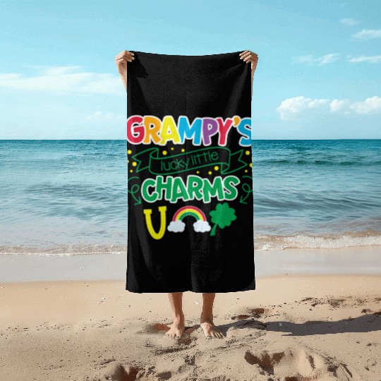 Grampy's Lucky Little Charms Clover Shamrock Beach Towels
