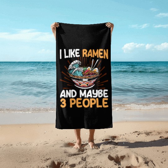 Ramen Noodle Soup Japanese Kawaii Gift Ramen Beach Towels