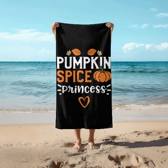 Pumpkin Spice Princess - Pumpkin Beach Towels