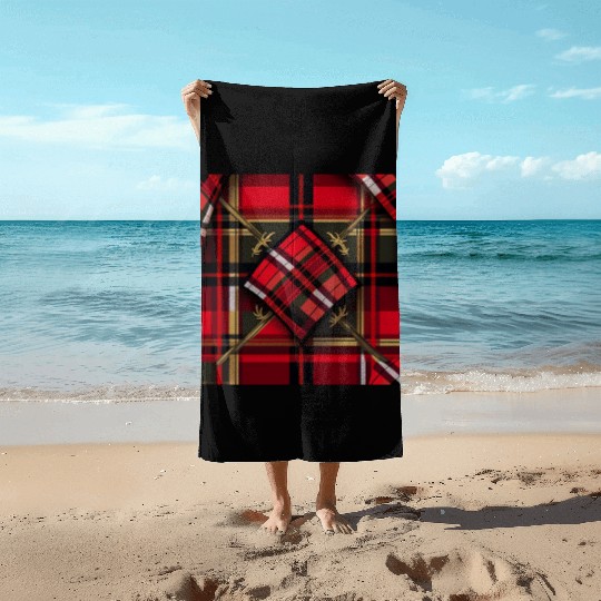 Red Tartan Trellis Beach Towels