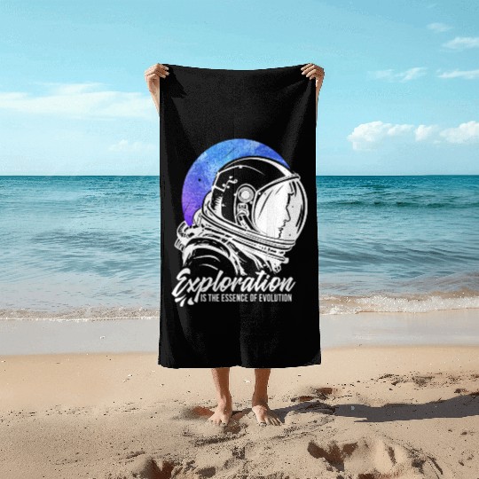 Amusing Explorations Of Cheerful Astronauts Quote Beach Towels