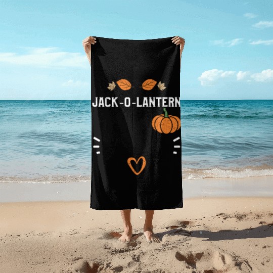 Jack-O-Lantern - Pumpkin Beach Towels