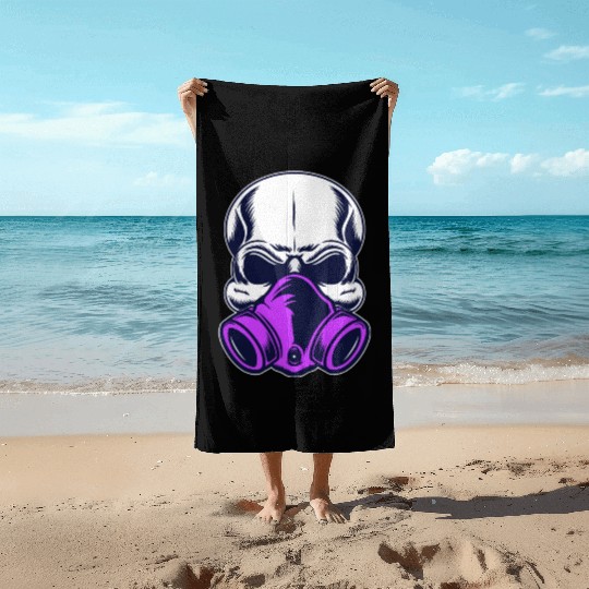 Terrifying skull Beach Towels