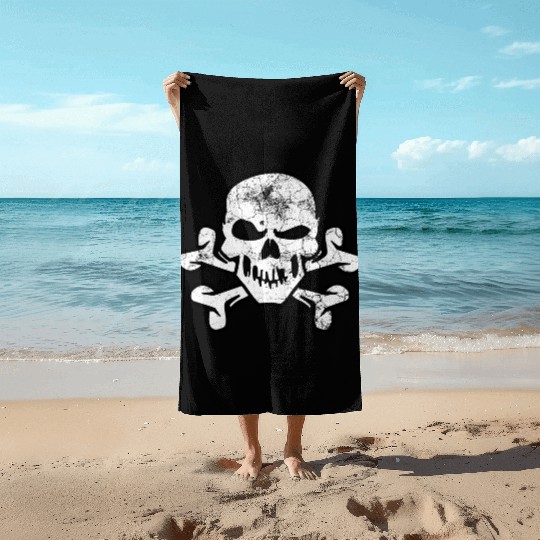 Pirate Skull And Crossbones Beach Towels