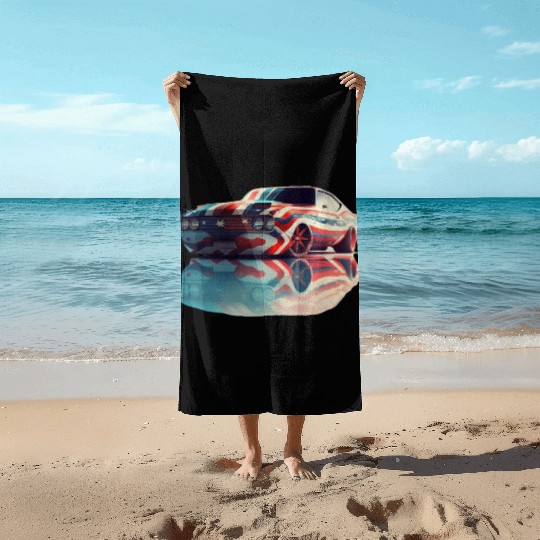American pride and raw horsepower Beach Towels