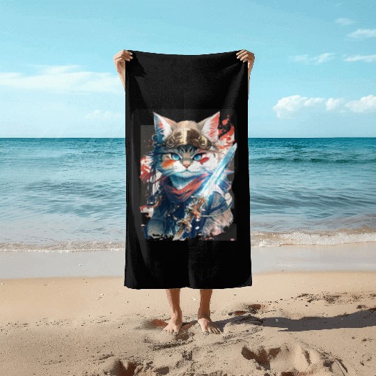 Japanese Samurai Ninja Beach Towels