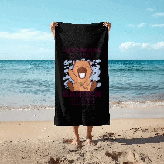 Gardening Capybara Garden Planting Gardener Beach Towels