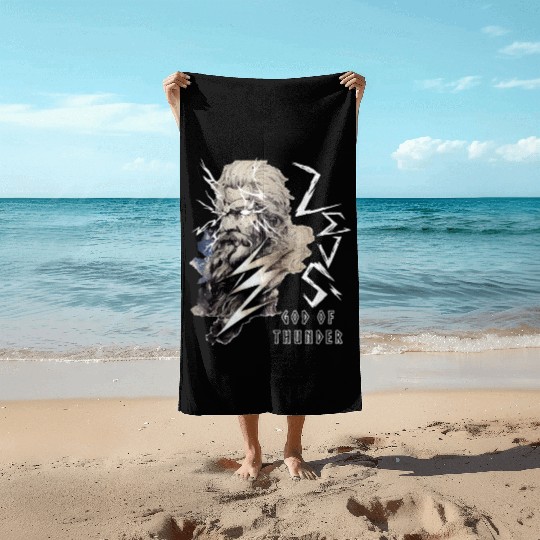 Zeus Greece God Of Thunder Lightning Mythology Gre Beach Towels