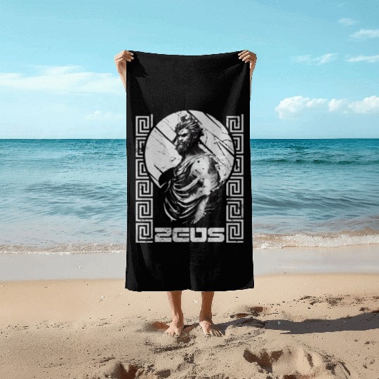 Zeus God Of Thunder Mythology Greek Gods Beach Towels