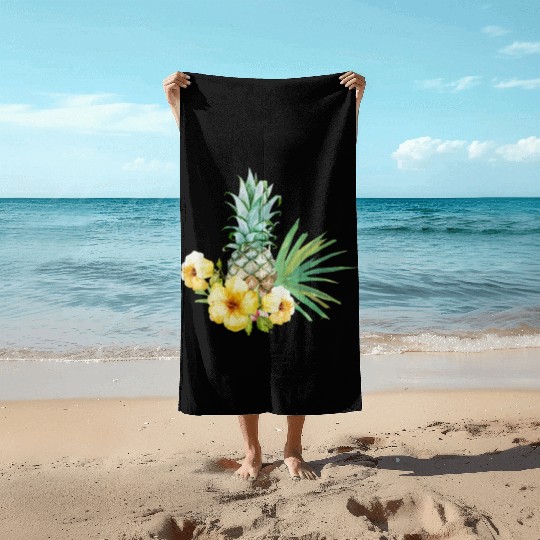 Tropical Flower Pineapple Summer Girl Hawaii Beach Towels