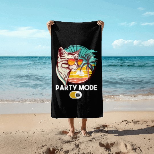Retro Cat Vintage Sunset 80s 90s Sunglasses Beach Towels