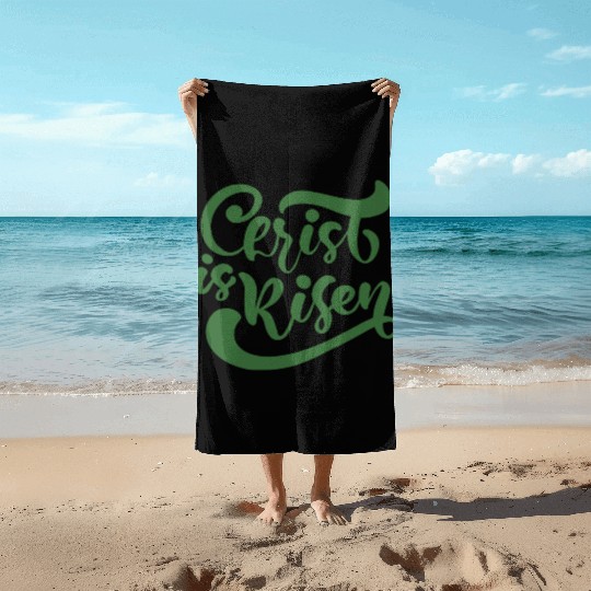 He Is Risen Religious Easter Beach Towels