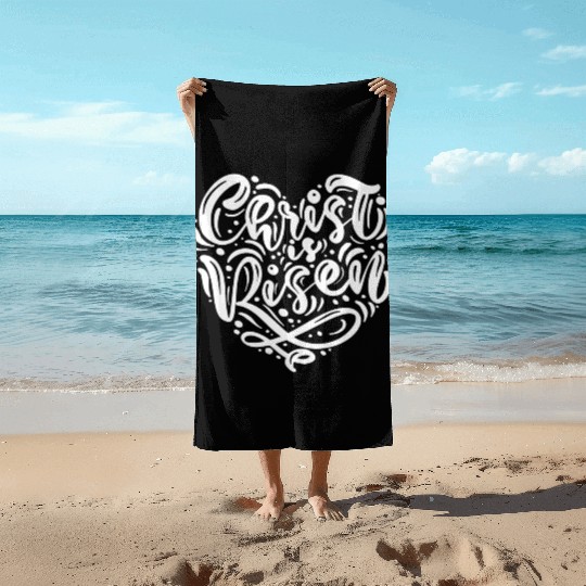 He Is Risen Religious Easter Beach Towels