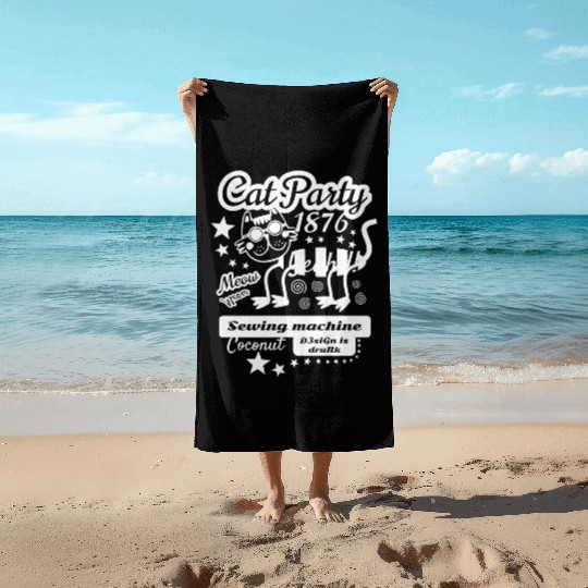 Cat Party Beach Towels