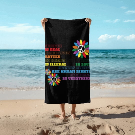 Distressed Science Is Real Black Beach Towels