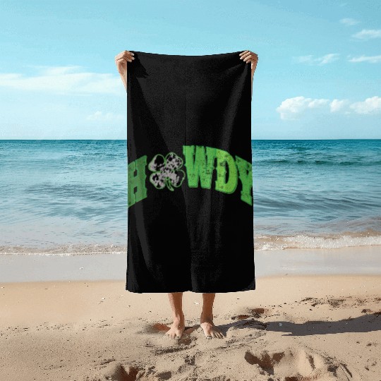 Howdy Western St Patricks Day Beach Towels