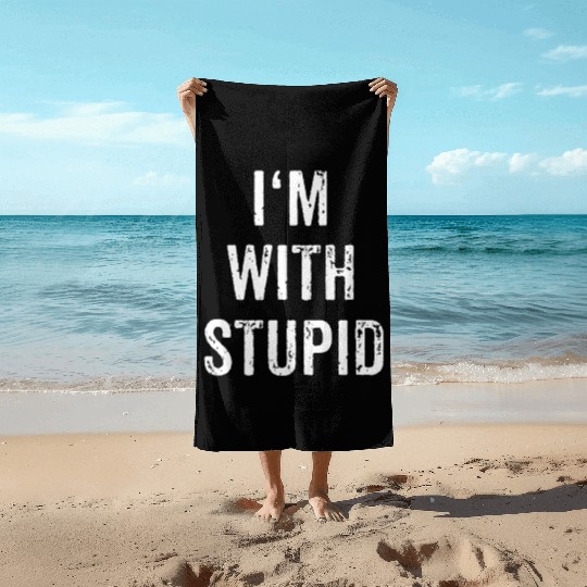 I'm With Stupid Couple Best Friend Part 1 Matching Beach Towels