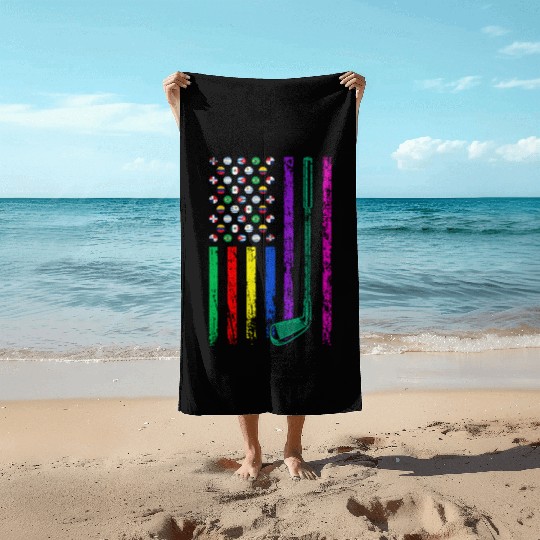 American Sports Flag Hispanic Heritage Month Golf Beach Towels