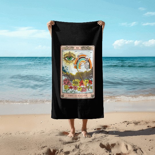 Retro Skeleton Riding Cloud The Audacity Tarot Car Beach Towels