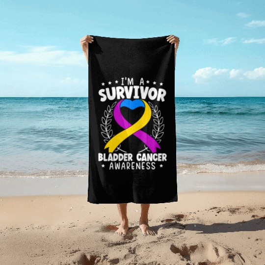 Bladder Cancer Survivor Bladder Cancer Awareness Beach Towels