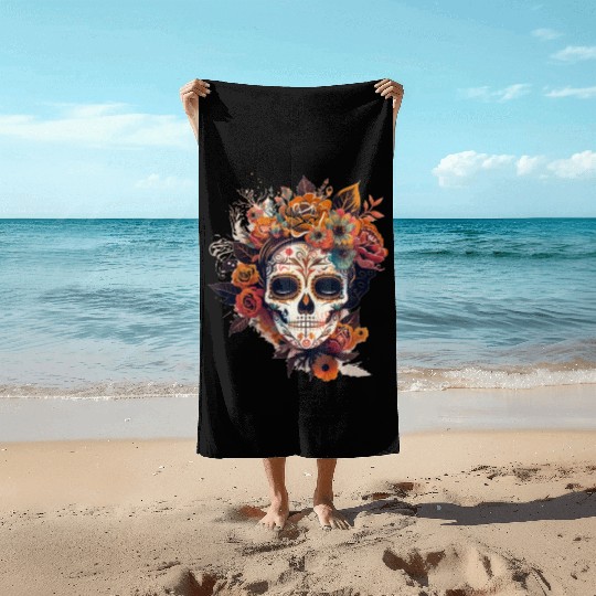 Frida Mexican frida kahlo woman painter art Beach Towels