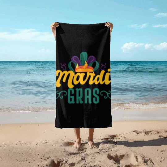 Mardi Gras Retro Vintage Mardi Gras Beach Towels