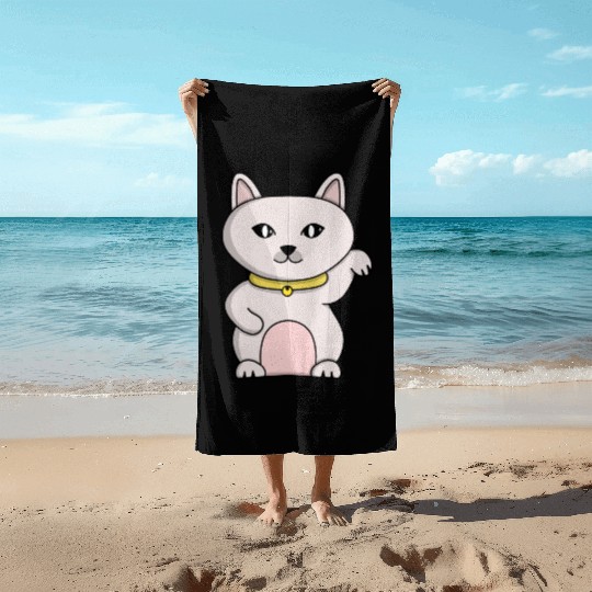Magic Lucky Cat Beach Towels