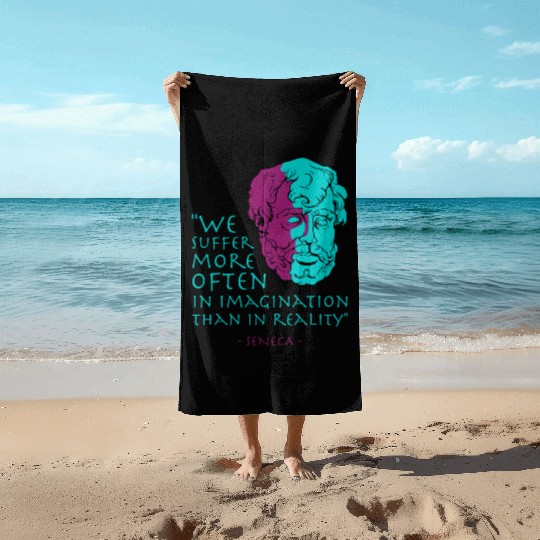 Seneca Stoic Philosophy Quote Beach Towels