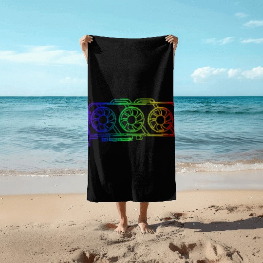 Pixel Look RGB Gaming Graphic Card Gamer Beach Towels