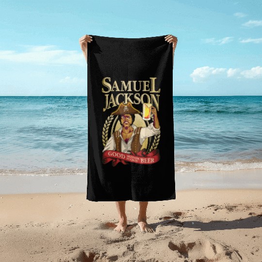 Raise a Glass with Samuel L Jackson Beach Towels