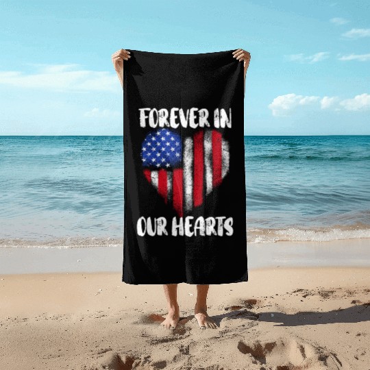 Patriotic Veteran USA Flag American Memorial Day Beach Towels
