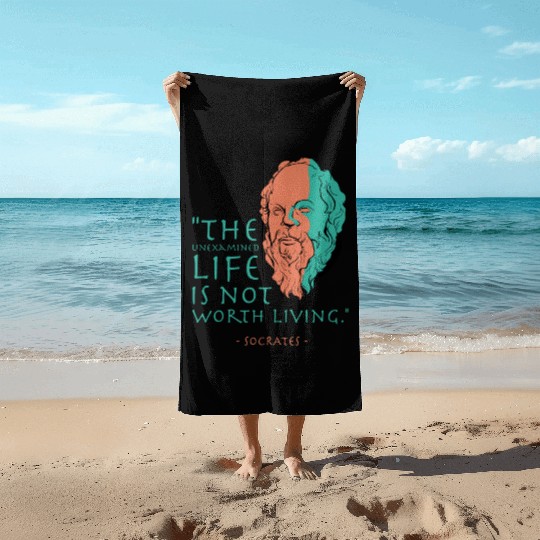 Socrates Stoic Philosophy Quote Beach Towels