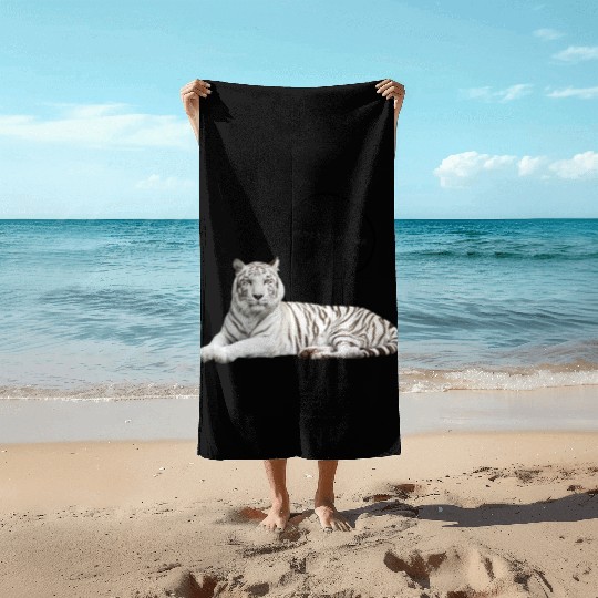 Never give up Tiger Beach Towels
