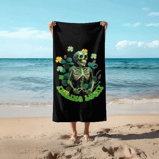 feeling lucky Beach Towels