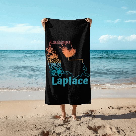 I love my home town Laplace Louisiana Beach Towels