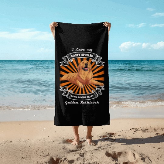 I love my Golden Retriever Beach Towels