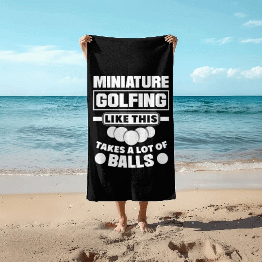 Funny Miniature Golf Miniature Golfing Miniature Beach Towels