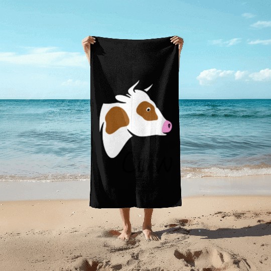 Cow farm animal design Beach Towels