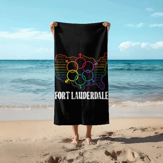 Fort Lauderdale Pride Month Pride Flag LGBT Commun Beach Towels