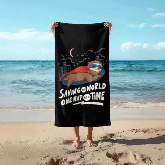 Sloth Superhero Design for Sleeping Beach Towels