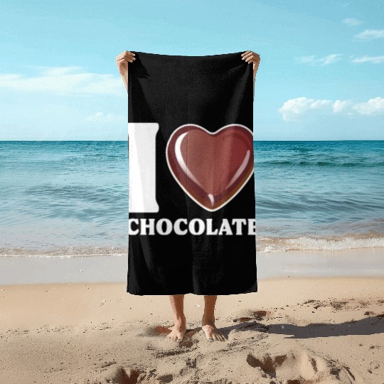 I Love Chocolate Beach Towels